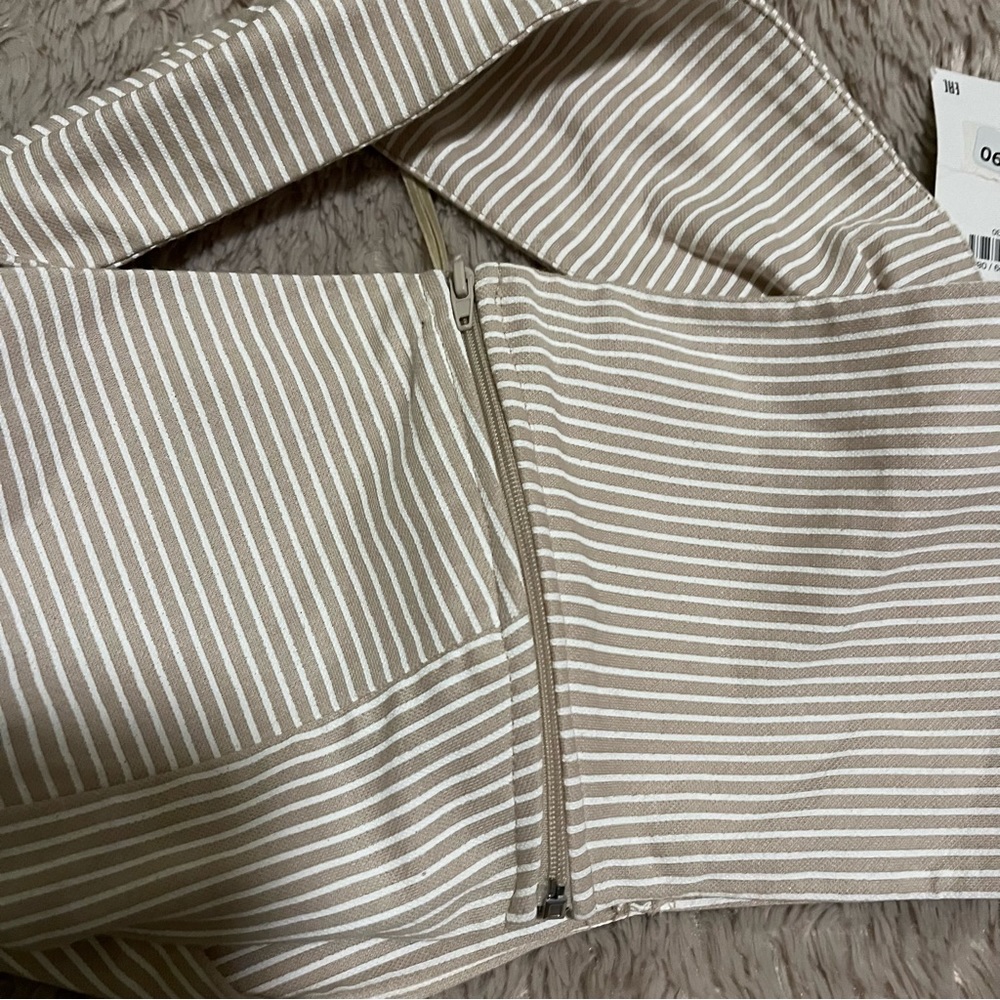 NWT Zara tan and white one strap crop top - Picture 5 of 7